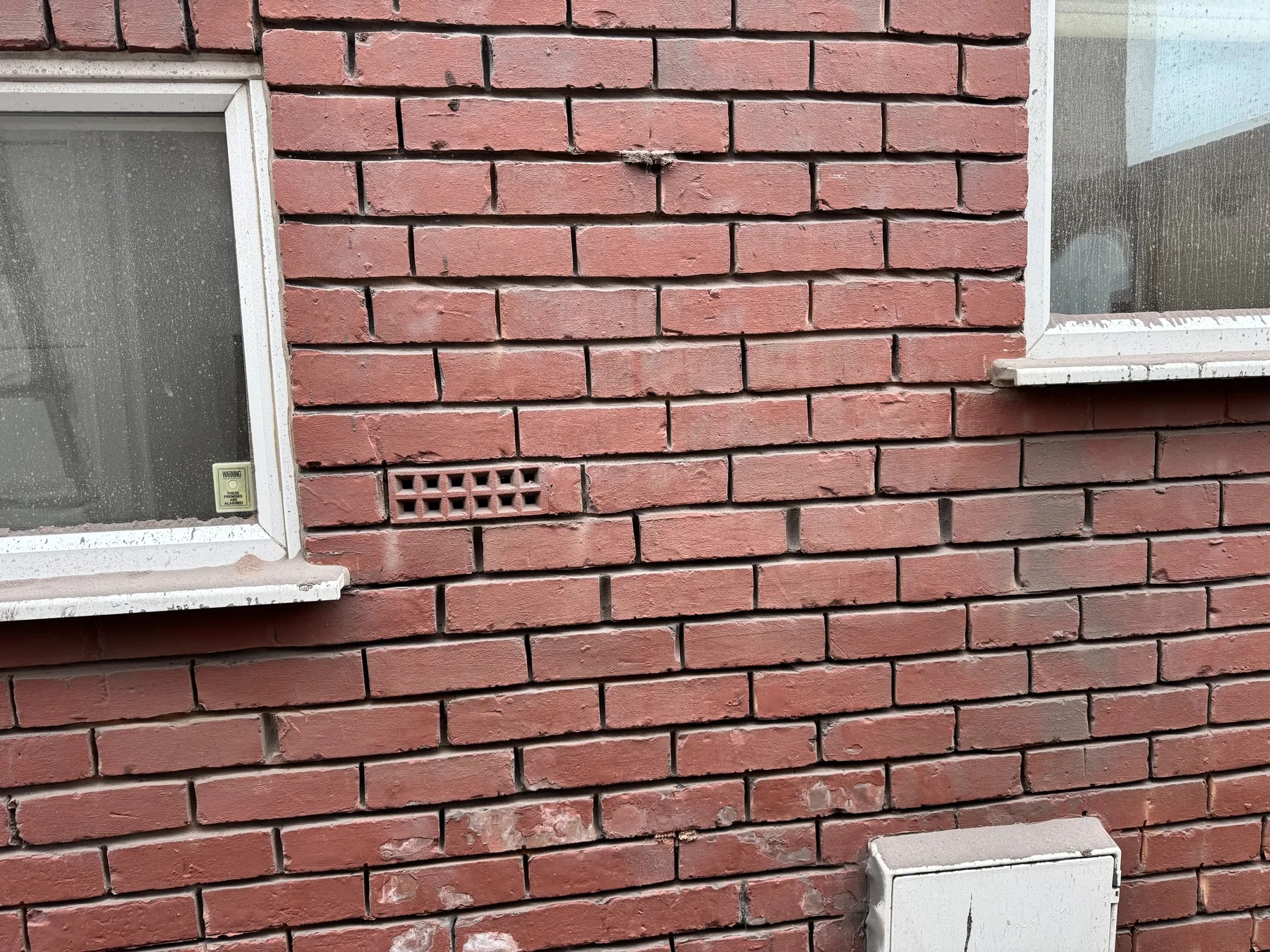 Brickwork mortar before repointing by Wavertree Roofing